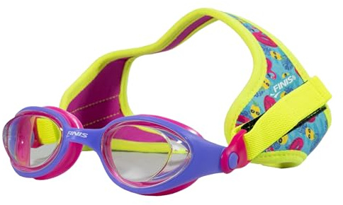 Finis DragonFly Schwimmbrille - Kinderschwimmbrille für 4-12 Jahre mit UV-Schutz, schwimmfähigem Neoprenband und langlebigen Gläsern - PVC- und Latex-frei - Flamingo - Flamingo