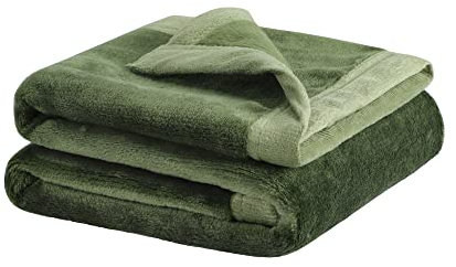PiccoCasa Dog Blanket Washable, Fleece Puppy Blankets Soft and Warm for Pets Flannel Bed Cover Fern Green 75cm x 100cm