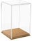 HMF 46881 Acryl Vitrine / Schaukasten mit Holzsockel für Figuren | 14 x 14 x 22 cm | Transparent