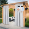 PONY DANCE Cortina de Exterior Impermeable para Porche Terraza Pergolas de Jardin Cortinas Exteriores Blancas Opacas con Trabillas, Blanco Gris, 2 Piezas, 132x243 cm