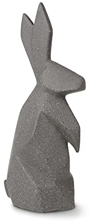 flature Keramik Osterhase Deko Figur - Hasenfigur aus Keramik 28cm hoch als moderne Osterdeko, Dekofigur für Ostern, Frühlingsdeko, als Ostereier Deko, Oster Deko, Geschenk für Frau Kinder (Anthrazit)
