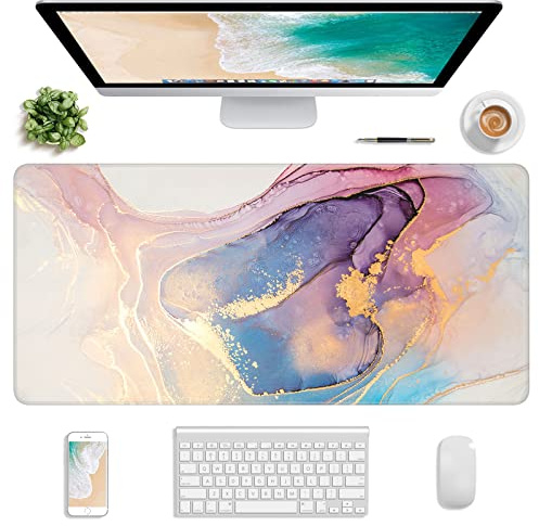 Atufsuat Erweitertes Gaming-Mauspad, XXL großes Mauspad 77 x 36 cm, Computer-Tastatur-Mauspad, wasserdichte Schreibtischunterlage mit Genähten Kanten und Rutschfester Unterseite für Frauen im Büro