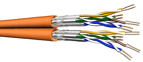 Draka Netzwerkkabel Verlegekabel LAN Kabel 100m Trommel Cat 7 Duplex S/FTP PiMF LSZH Halogenfrei AWG 23/1 Installationskabel Datenkabel PoE 100% Kupfer UC900 HS23 GHMT PVP Zertifiziert Made in EU