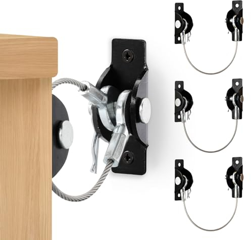 Möbelanker, Kippschutz-Set (4 Stück) – Möbelgurte für Babysicherung, sicherer 180 kg Schrank verhindert Herunterfallen, verhindert Fallen, Wandanker verhindern die Sicherheit von Kindern und