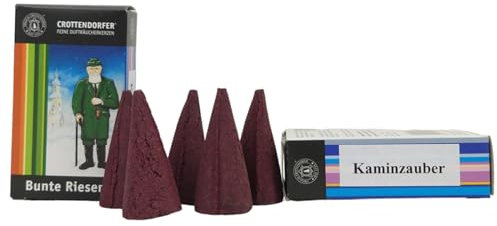 Crottendorfer Räucherkerzen Kaminzauber XL 'Bunte Riesen'(5 Stück pro Schachtel)