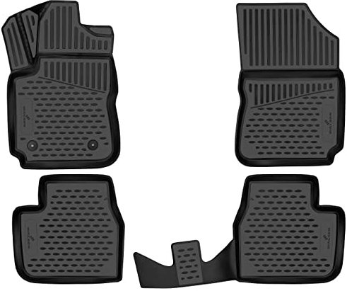 WALSER XTR Gummi Fussmatten Auto für Citroen C4 Cactus 2014-Heute, 100% passgenaue Auto Fußmatten, robuste Universal Fußmatte Auto, Gummimatten Auto, Auto Fussmatten Gummi, Auto Gummimatten