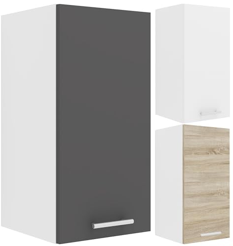 VCM Armario de Cocina Ancho 30 cm Puerta de Madera Armario de Pared Cocina Muebles de Cocina Esilo Blanco