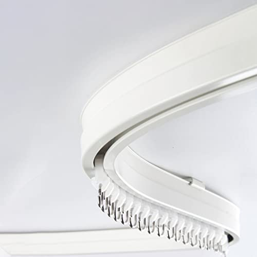 ZJKXJH Gardinenschiene Flexible Biegsame Vorhangschiene, Decke-Wand-Montage Raumteiler Vorhänge, Aluminium Hotel RV Dusche Erker Fenster Vorhang Schiene (Color : Ceiling Mount, Size : 671cm/22ft)