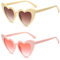 Unning Herz Sonnenbrille Damen,Vintage Herzform Brille Retro Cateye Sonnenbrillen Set für Damen Frauen