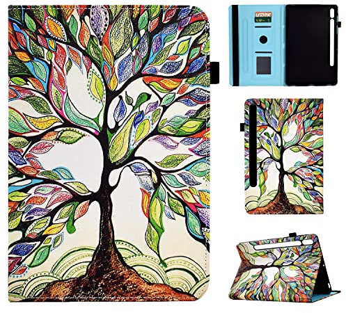 Vaitasy Hülle Samsung Galaxy Tab S7 (SM-T870/SM-T875) S8 2022 (SM-X700/SM-X706), Slim Leicht Filp Book Schutzhülle mit Auto Schlaf/Wach für Galaxy Tab S8 11 - Farbiger Baum