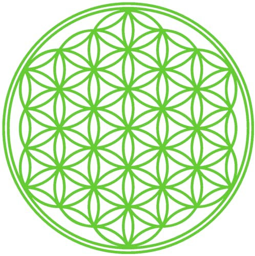 Samunshi® Aufkleber Blume des Lebens Lebensblume Sticker | Auto Wohnmobil Scheibenaufkleber | Esoterik Wellness Meditation | lind grün 30 x 30cm