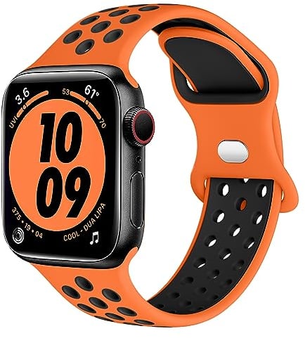 Higgs Sport Strap Compatible with Apple Watch Strap 44mm 45mm 46mm 42mm 49mm 40mm 38mm 41mm, Breathable Silicone Double Hole Band for iWatch Strap Series 11 10 9 8 7 6 5 4 SE Ultra 3 2 1