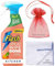Flash Sparkling Kitchen, Spray Wipe&Done, 800ml, Cuts Grease & Grime, Bright Mandarin Scent + Cleaning Cloth + Gift for You: Organza Small Bag