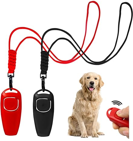 AYNKH 2 Stück Profi-Hundetrainingsset, mit Ultraschallpfeife und Click Sound, Gehorsamkeitserinnerung, Training und Lanyard für eine effektive Kontrolle des Bellens