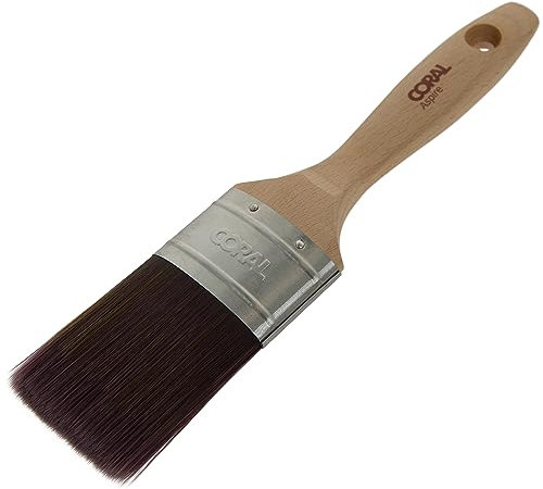 Coral 31743 Aspire 2 inch Paint Brush Professional Firm Straight Cut with Oval Profile for Fast Accurate Ultra-Smooth Finish with Trade Emulsion or Gloss FSC Wood Handle
