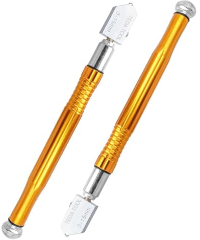 Treki 2pcs Coupe de Verre 3-15 mm Coupe-Verre Professionnel Outil de Coupe de Carreaux en Carbure de Tungstène Coupeur Verre Avec molettes de coupe pour Verre Carreaux Miroir Découpe
