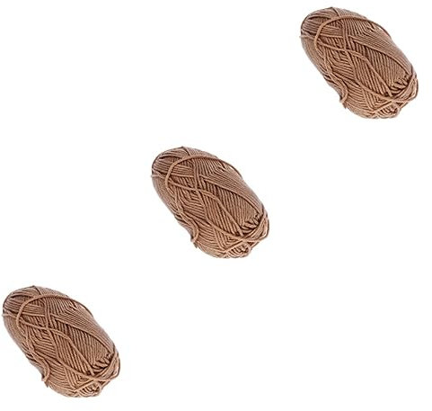 Amosfun 3stücke Milchbaumwolle Garn Chunky Strickwolle Zum Häkeln Und Stricken Für Pullover Mützen Schals Warmes Zubehör Khaki