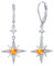REDSUN Stern Ohrringe 925 Sterling Silber Achtzackiger Stern Bernsteinstein Ohrringe Regenbogen Edelstein Schmuck für Mädchen Mutter Tochter Damen Freundin Geschenk