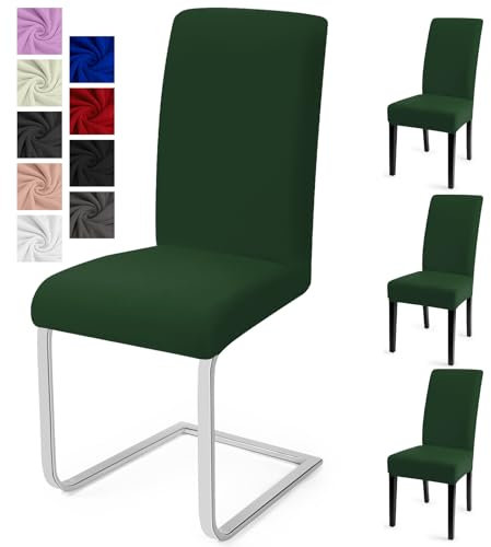 Stuhlhussen 4er Set Stuhlbezüge Moderne Stretch Stuhlhussen Universal Husse Abnehmbare Stuhlbezug Waschbarer Abdeckung Esszimmer Dekoration Spannbezug,für Hotel und Hochzeit Partys(4er Set, Grün)-C