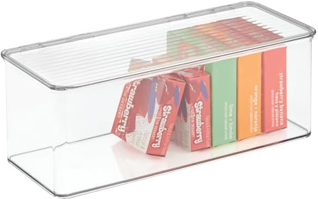 InterDesign iDesign Recycled Plastic Stackable Pantry Storage Bin with Lid – Clear