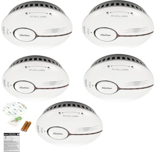 Smoke Alarm, Fire Alarm Smoke Detector with LED Indicator& Test/Silence Button,Replaceable Battery,Conforms to EN14604 Standard,Sound and Flash Alarm 85dB for Home (Standalone 5 Pack)