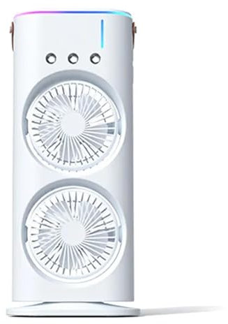 Jvjggag Ventilateur brumisateur personnel à double extrémité, ventilateur humidificateur avec lumière LED, refroidisseur d'air personnel pour voyage, camping, chambre, maison