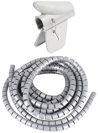 HOMOCONO Flexibler Kabelorganisator elektrisches Kabel Spiral- für Kabel Kabelbaum spiralförmiges Kabelmanagement Draht Kabelschlauch Spiralkabel-Organizer Kabelaufwickler Kabelschutz Grey