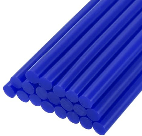 QUARKZMAN 20pz Stick Colla a Caldo per Pistola Colla a Caldo 11mm x 200mm/0,43 x 8 Mini Bastoni di Colla a Caldo Adesiva Blu Brillante