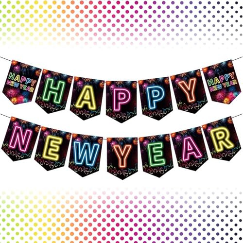 Frohes neues Jahr Banner Cartoon