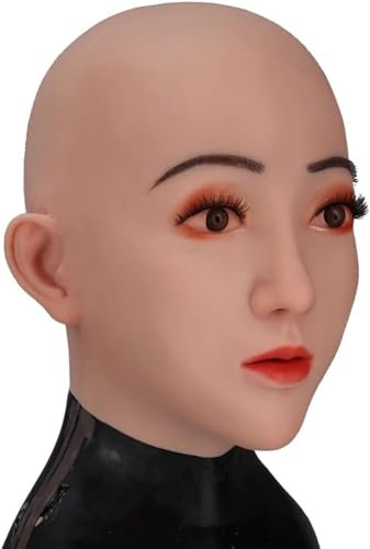 HSTBLEOO Maschera da donna artificiale in silicone, morbido copricapo, maschera viso per crossdresser, cosplay, Halloween, transgender, #2, MAKEUP