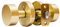LWZH Bouton de Porte avec Serrure, Ronde Bouton Serrure Verrouillage Porte, Poignée de Porte Ronde, Bouton de Porte à Boule, Cuivre Brossé
