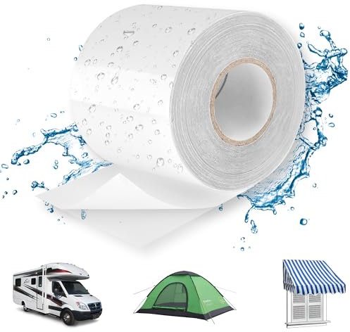 Lechin Ruban Adhésif/ 5,7cm x 10m Scotch etanche eau/Ruban Adhésif Etanche/Ruban etancheite pour Réparer Bache de Camion ou de Serre/Toile de Tente ou Tonnelle/TPU/Transparent