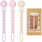 TYRY.HU Silicone Dummy Clip for Baby, One Piece Pacifier Clips, Pacifer Chain Holder Set for Boys and Girls,Fits Most Pacifiers and Teething Toys,Unisex Newborn Universal,3 Pack