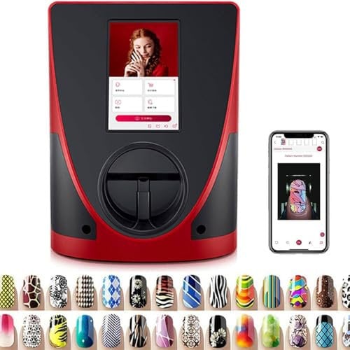 Nail Art Printer Machine - 3D Digital Nail Design Machine Printer with 10.1-Inch Touch Screen, Can Print 800 Nails Continuously, for Salon Nail Lovers, Support WiFi/DIY