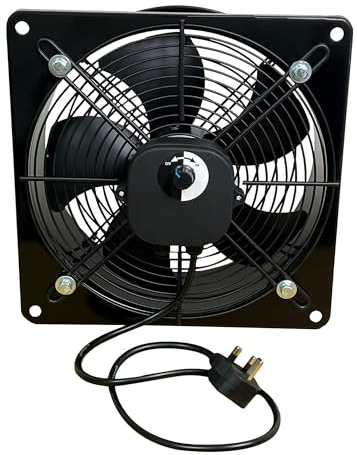 POWERSTAR ELECTRICALS Powerful Metal Industrial Ventilation Extractor Fan with Speed Controller Axial Exhaust Commercial Air Blower for Workshop, Garage, Kitchen Ventilation (14 Inches / 350mm)