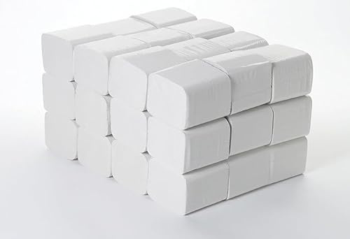 Lot de 9000 feuilles de papier toilette plat entrelacé 36 x 250 cm
