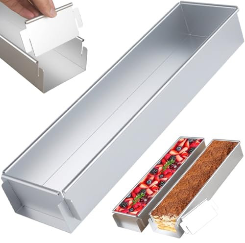 KYEQATY Casserole à gâteau rectangulaire Pane tiramisu avec assiette de chicane amovible poêle à gâteau rectangle non cadré moule à gâteau glacée facile à nettoyer pour la cuisine