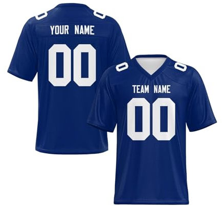 Custom Fußballtrikot für Kinder Erwachsene mit Team Namen Nummer & Logo Personalisiertes American-Football-Trikot Individuelle Football Jersey Benutzerdefiniertes Herren-Sporthemden Größe S ~ 7XL