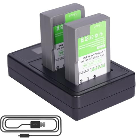 2 Batterie EN-EL9/EN-EL9e/EN-EL9a, ricambio e caricatore LCD Dual compatibile con Nikon D3000, D40, D40x, D5000, D60, D 3000, D 40, D 40x, D 5000, D 60 Cameras