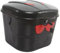 Perfeclan Elektro-Fahrradkorb, vorne montierter Fahrradkorb, Schlossdesign mit Deckel, wasserabweisend, 10 kg, robuste Aufbewahrungsbox zum Fahren, Schwarz Rot