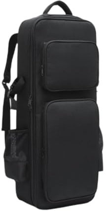 Fenteer Sopran-Saxophon-Koffer, Klarinetten-Koffer, Reisetasche mit Riemen und Griff, stoßfester Rucksack-Tragekoffer, Sax-Gigbag-Rucksack, Schwarz