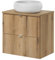 [en.casa] Mueble de Baño con Lavabo Redondo Newport Armario Baño con 2 Cajones y Encimera de 60 cm 1 Lavabo de Cerámica Instalación Mural 60 x 71 x 40 cm - Efecto Roble