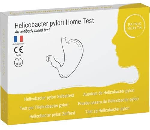 Patris Health Helicobacter pylori Selbsttest – Bluttest zur Erkennung von Helicobacter pylori bei Magenbeschwerden, Völlegefühl & Magengeschwüren – Ergebnis in 10 Min