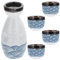 Juego de sake de cerámica – 5 piezas de olla y tazas para el hogar o restaurante – Incluye botella de sake y tazas para una auténtica experiencia de beber japonesa