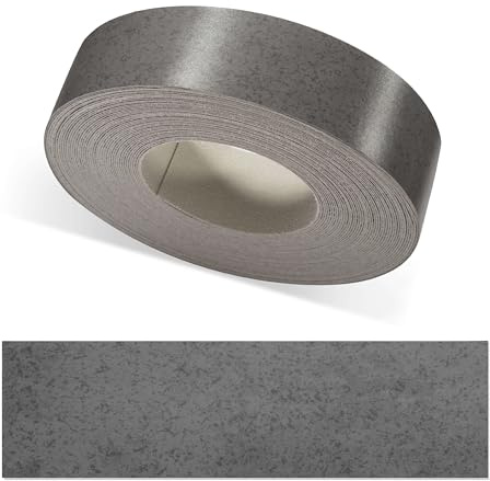 ben+camilla.com Kantenumleimer zum Aufbügeln | Beton Dunkel 30 mm x 5 m Rolle (glatt matt) | Premium Qualität für professionelle Ergebnisse | Kantenschutz