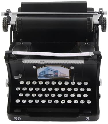 Haofy Tragbare Vintage-Schreibmaschine, Handgefertigtes Antikes Modell aus Eisen, Funktionale Retro-Dekoration für Zuhause und Büro