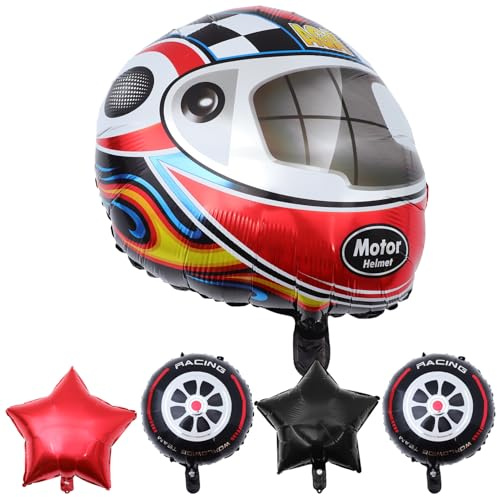 Helm Luftballons im Rennwagen Design, 1 Satz für Geburtstage