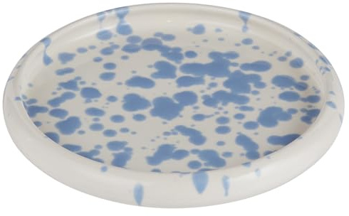 BUTLERS Appetizerteller Steinzeug - BOOGY SPLASH - spülmaschinenfest | Farbe Hellblau - ø12 cm - Kuchenteller für Gebäck & Nachspeisen - Snackteller für Tapas & Dips - Sprenkelmuster