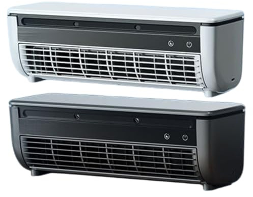 2pcs Cooling Mist Fan, Wall Mounted Portable Air Conditioner With Drill-free Installation, 6000mah Battery, 3 Speeds & Remote, White/gray, Air Conditioner Fan, Cooling Mist