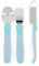 Twistshake Juego de Cubiertos de Aprendizaje para Bebés de Acero Inoxidable, con Tenedor, Cuchillo y Cuchara, Sin BPA, a Partir de 12 Meses, Azul Pastel